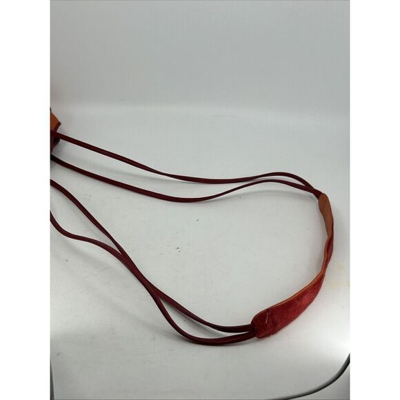 Vintage JO ANN PAGE Orange Leather Piping Shoulder Bag Purse *MADE IN USA - Picture 11 of 13